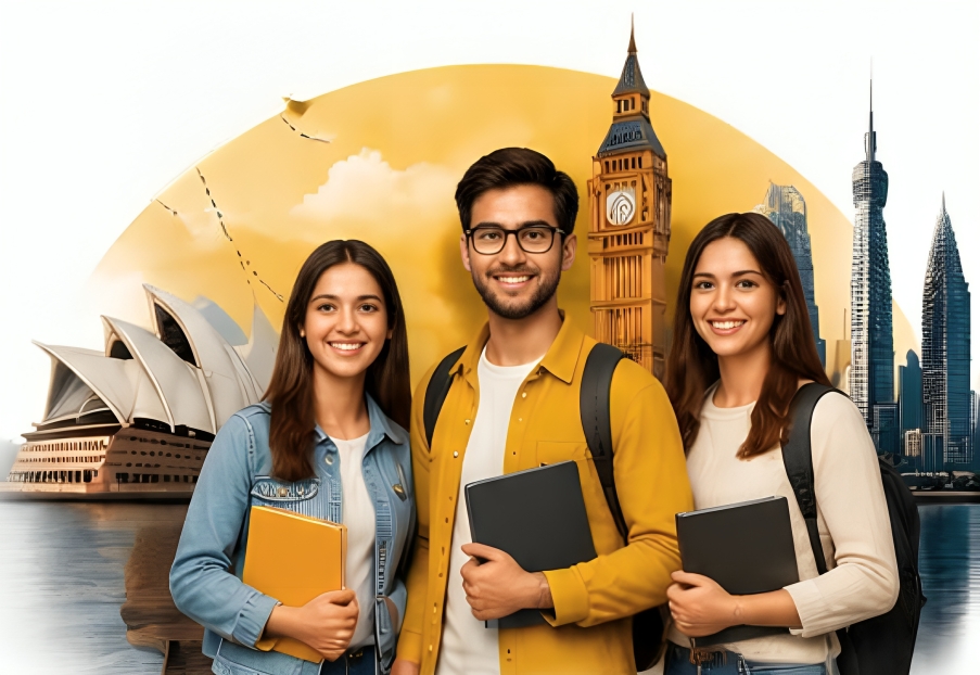 Students with Big Ben